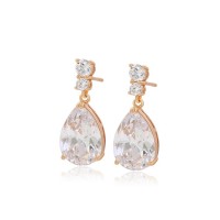 Apzeltīti , klasiski auskari ar cirkonu